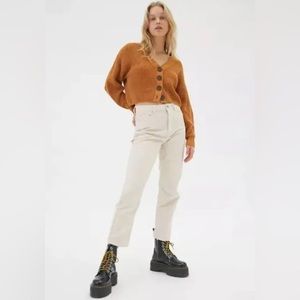 Bdg Women's Corduroy High Waist Slim Straight Pant In Cream